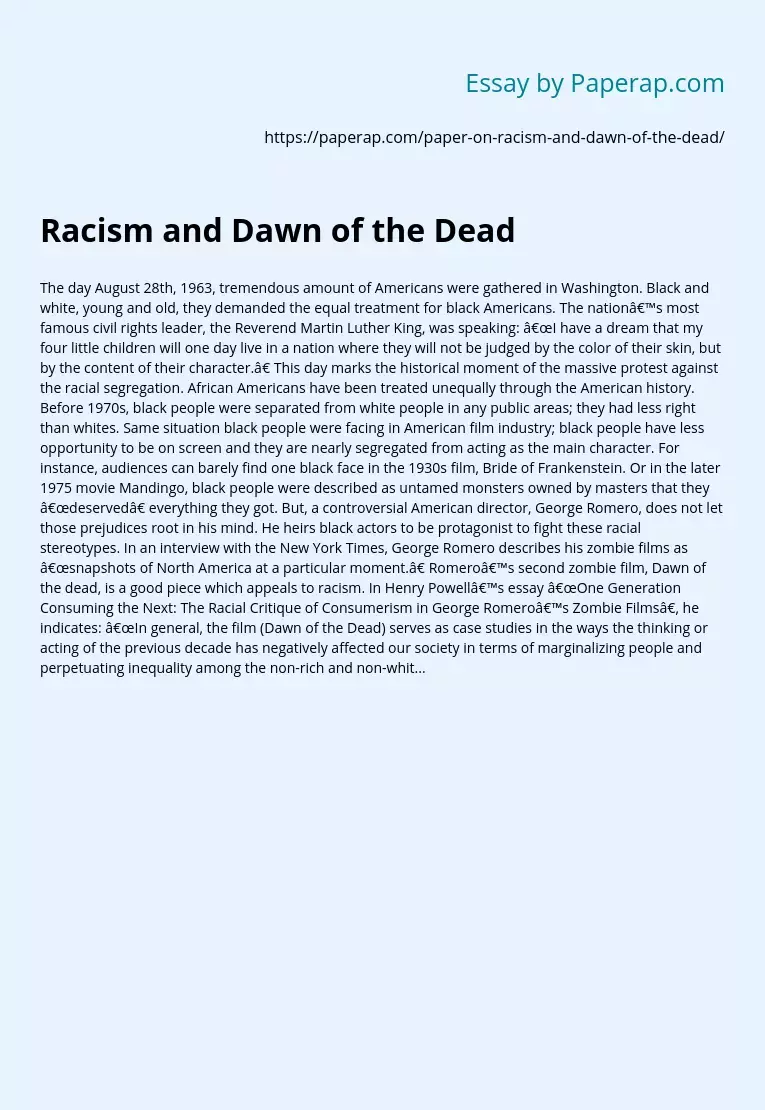 Racism and Dawn of the Dead