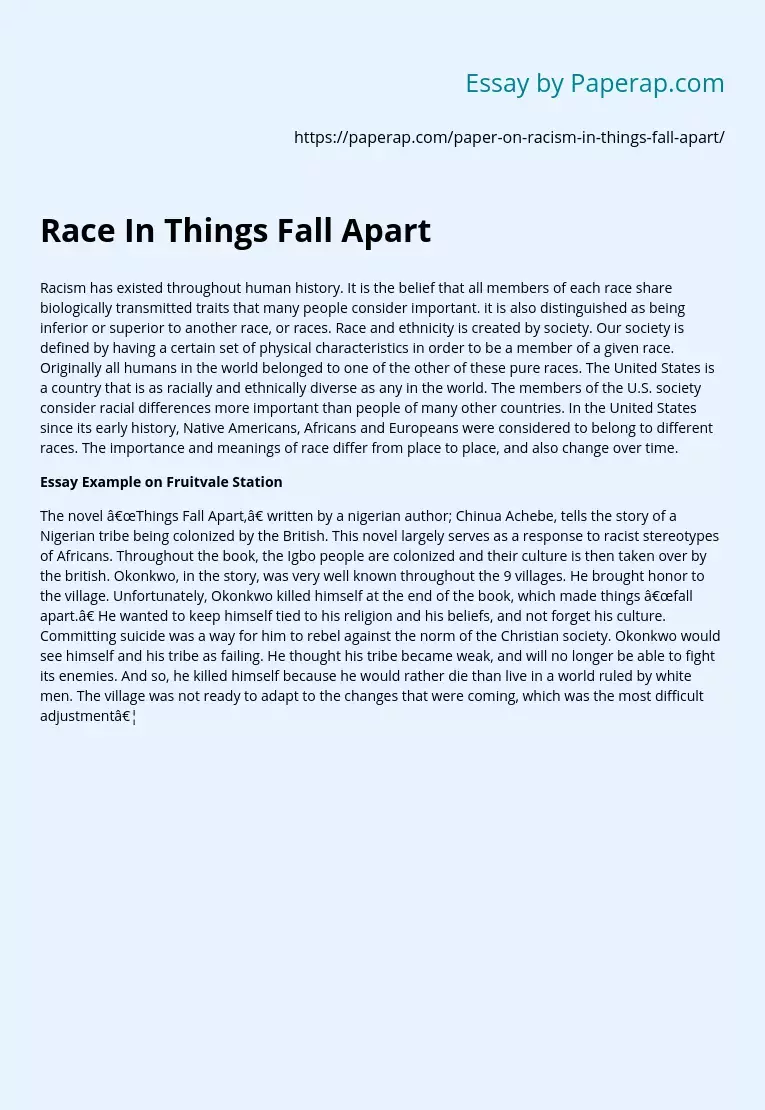 Race In Things Fall Apart