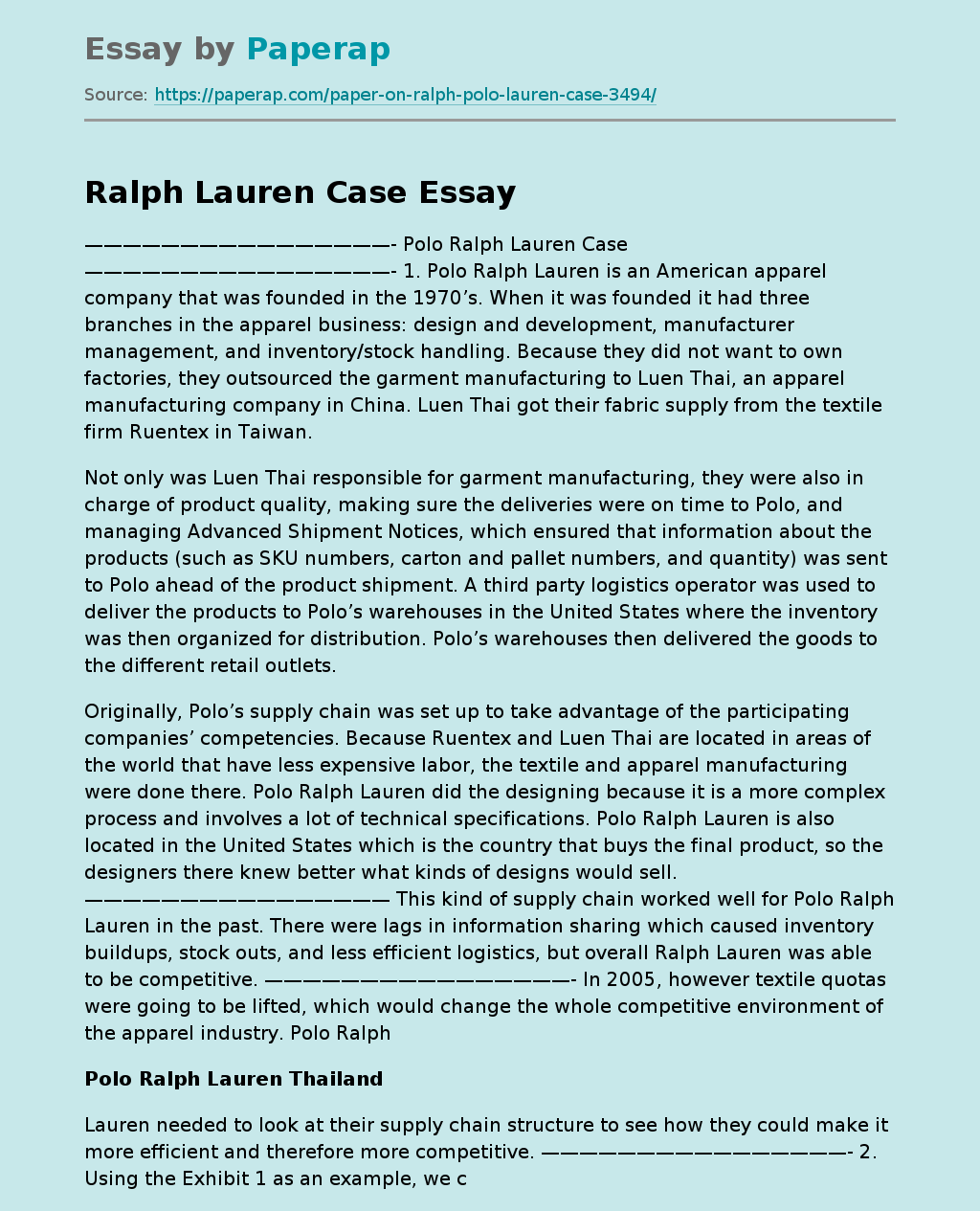 Ralph Lauren Case