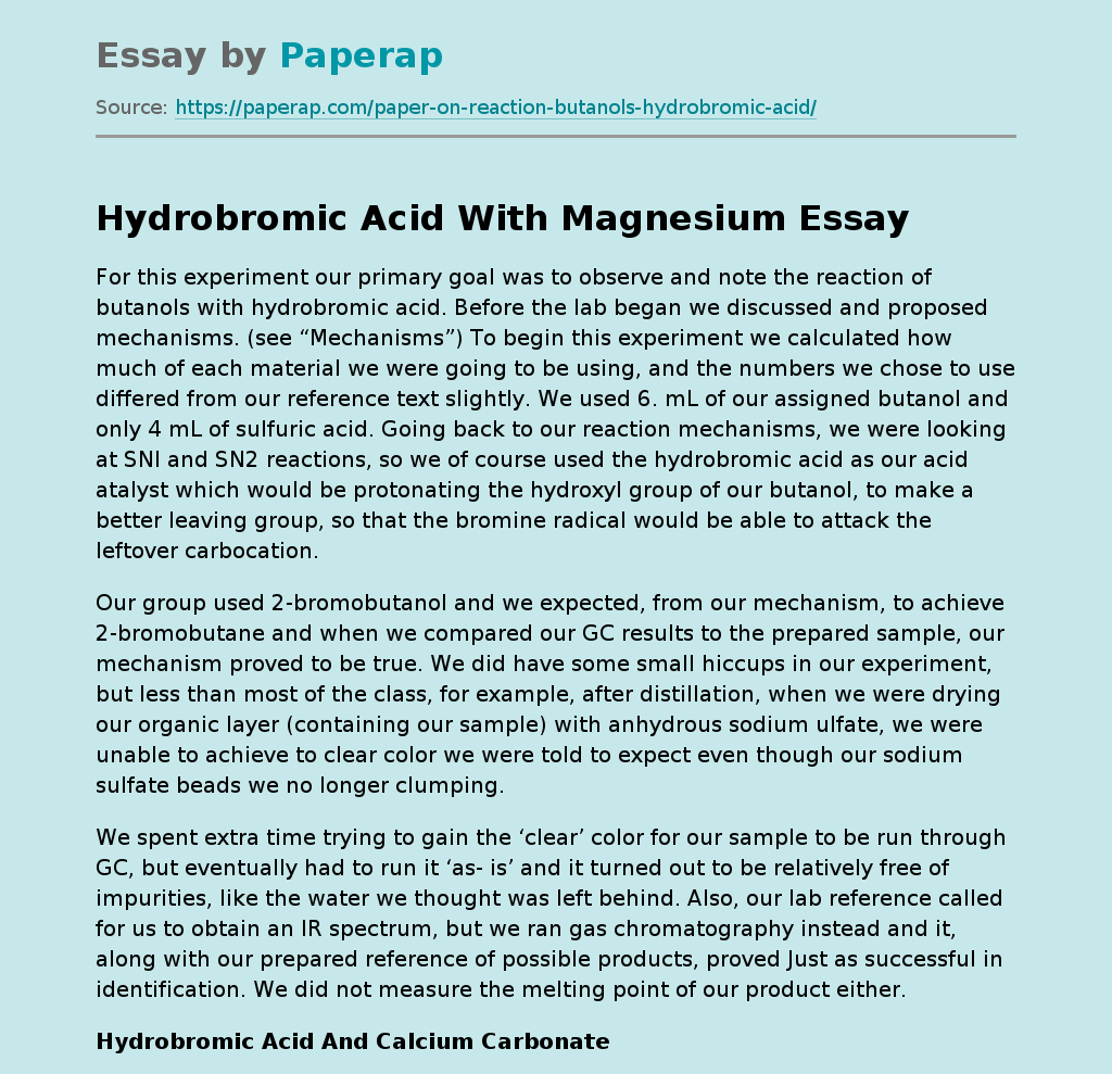 Hydrobromic Acid With Magnesium