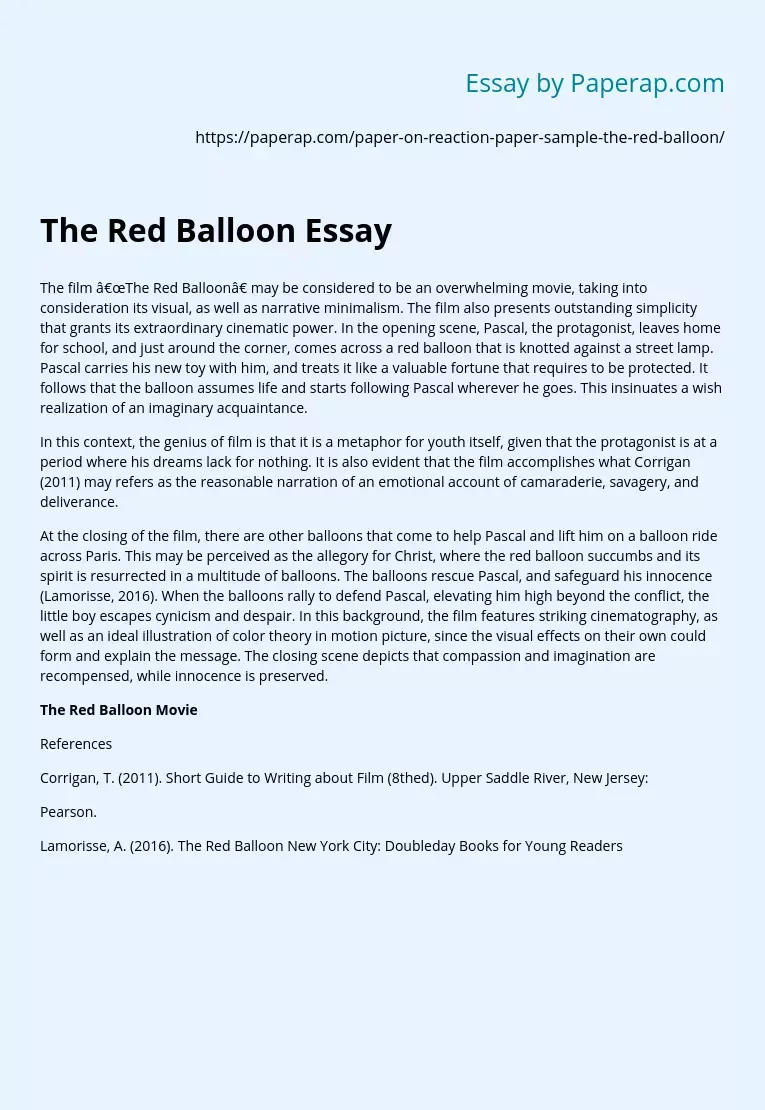The Red Balloon Essay