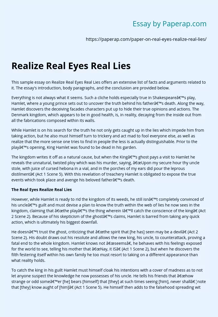 Realize Real Eyes Real Lies