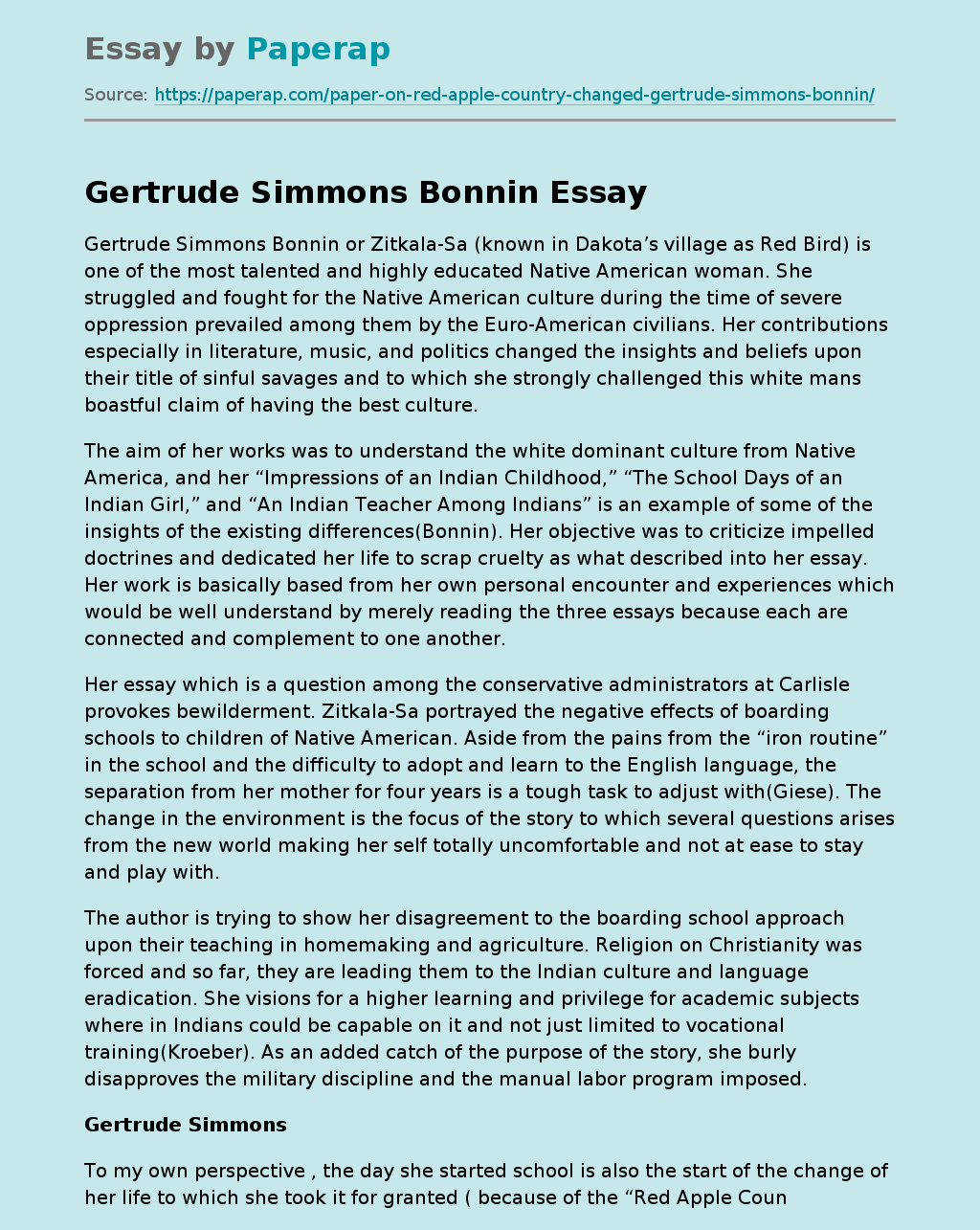 Gertrude Simmons Bonnin