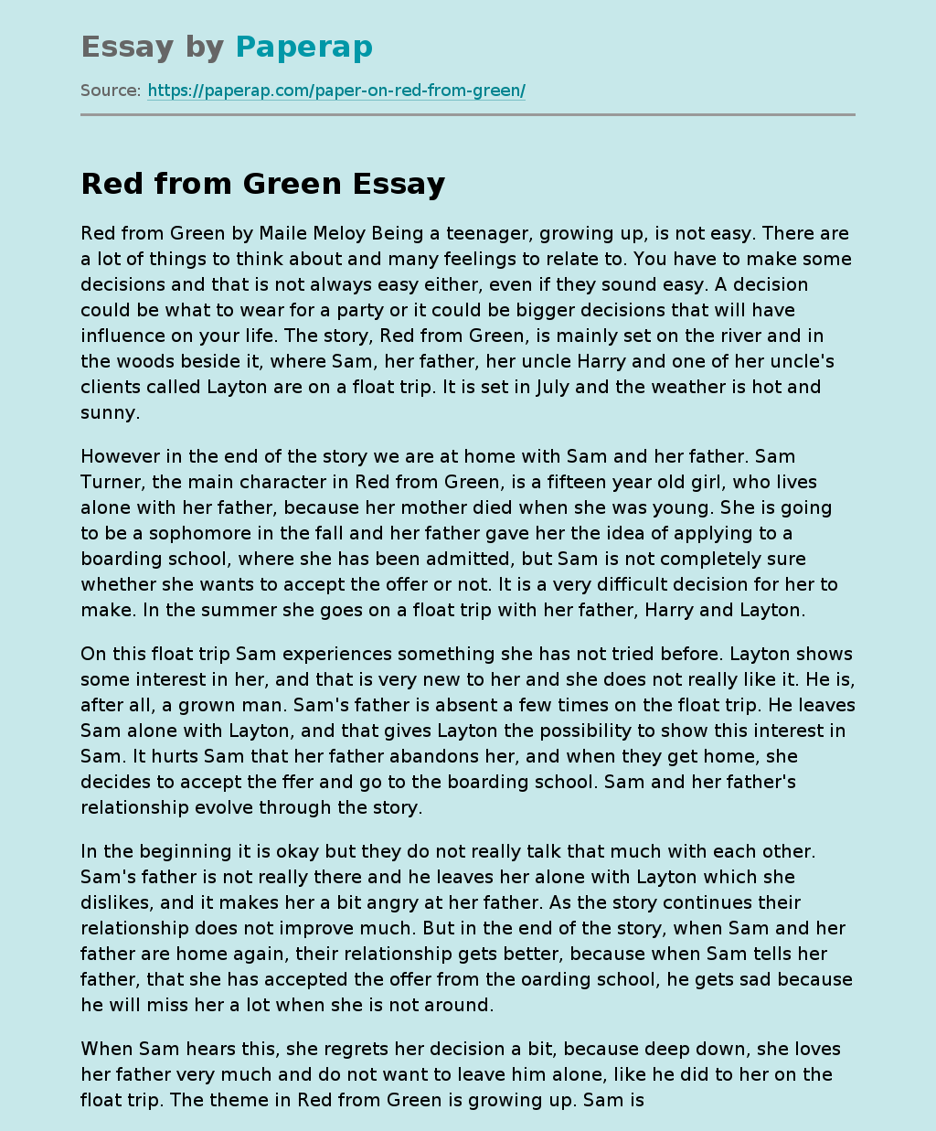 Red from Green by Maile Meloy