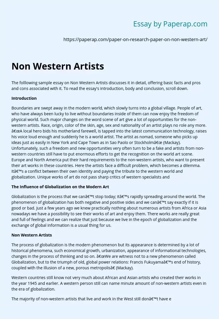 Non Western Artists