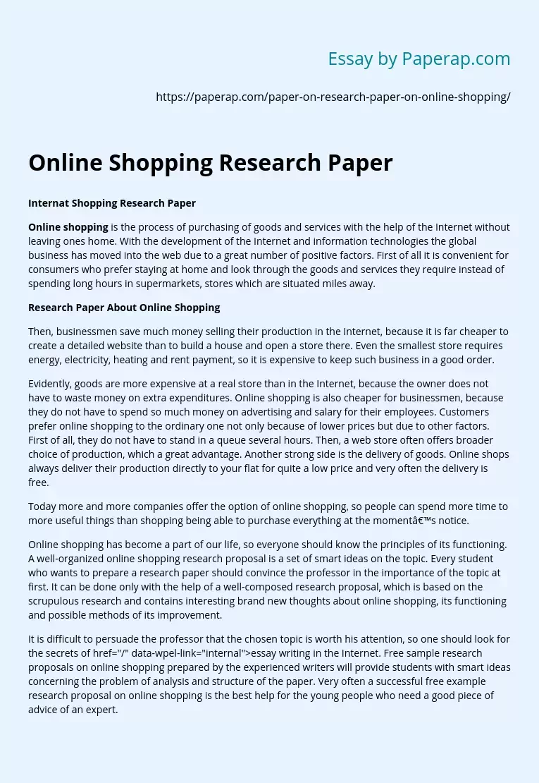 Online Shopping Research Paper