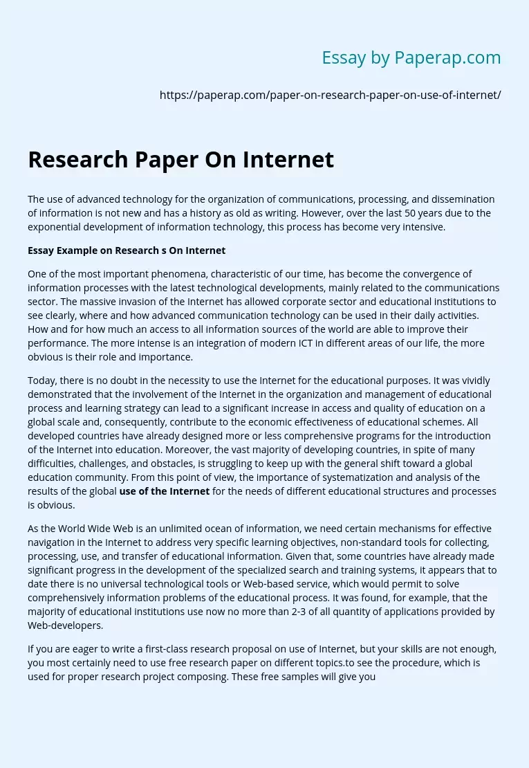 Реферат: Communication Over The Internet Essay Research Paper