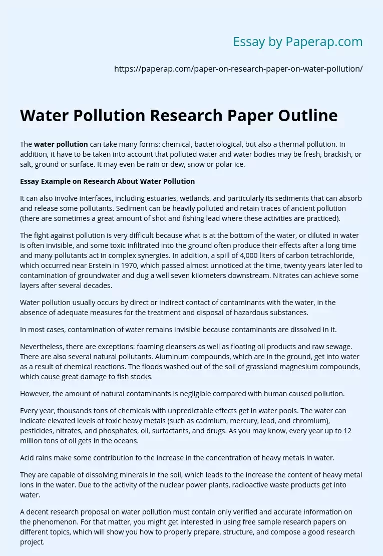 water pollution research paper topics