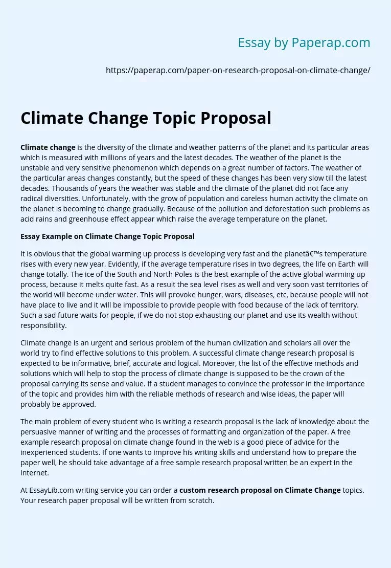 Climate Change Topic Proposal