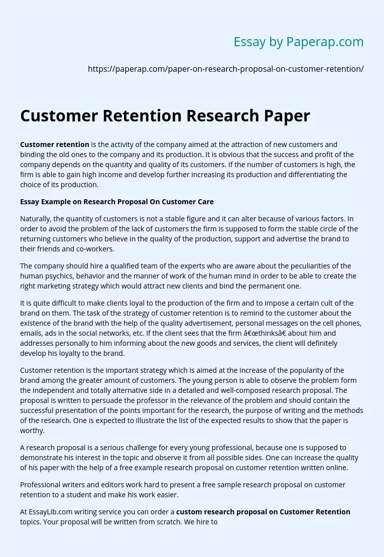 customer retention essay