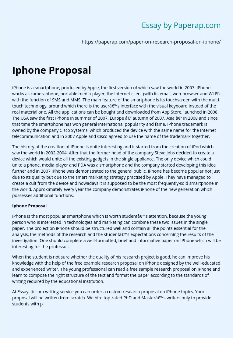 Iphone Proposal