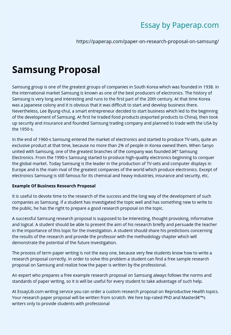 Samsung Proposal