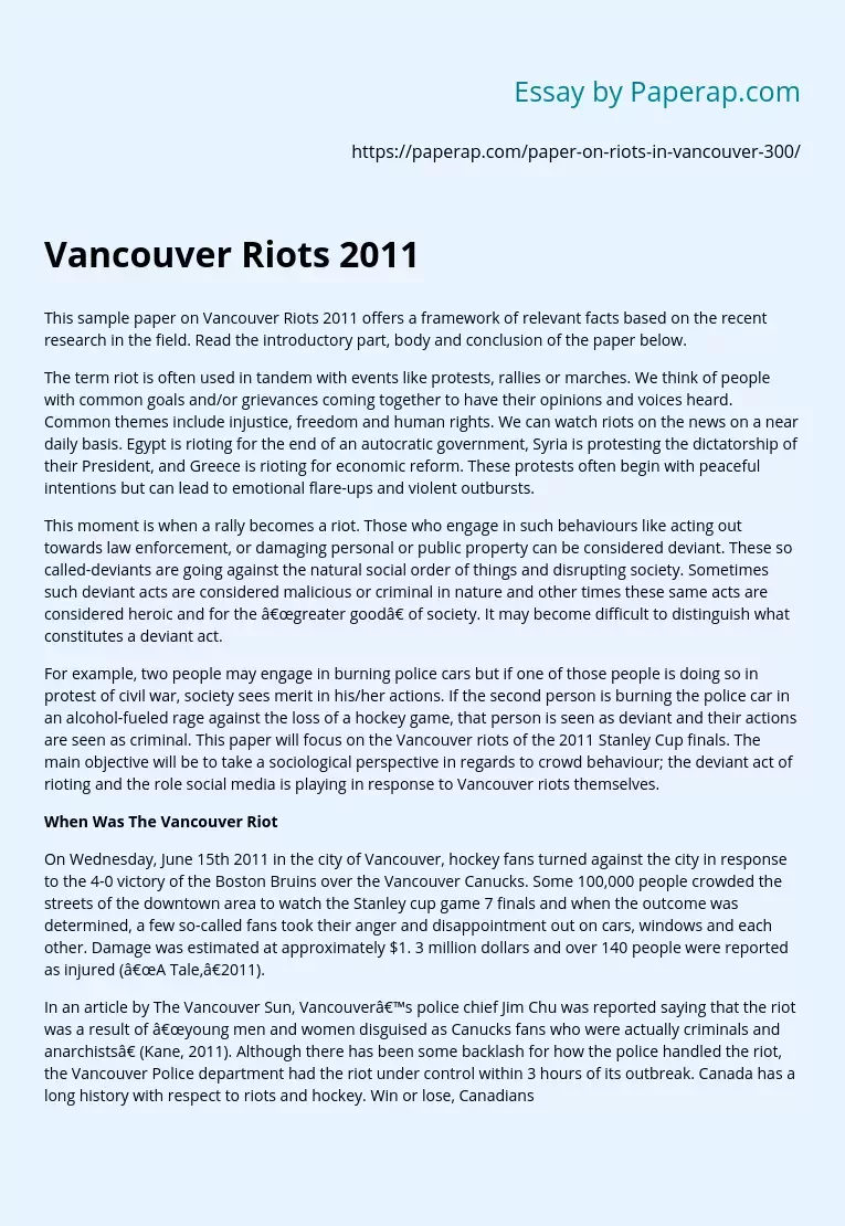 Vancouver Riots 2011