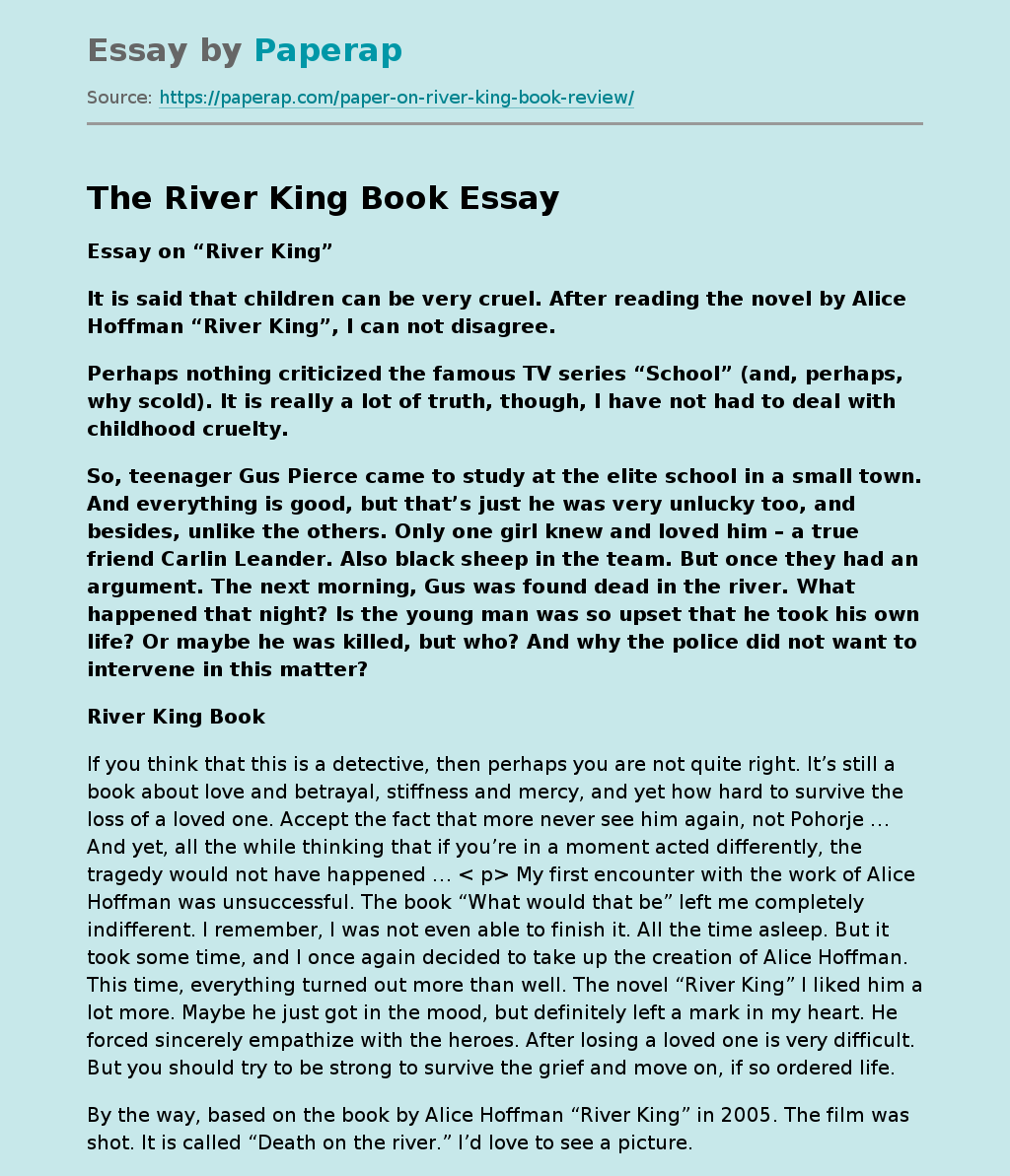 The River King Book