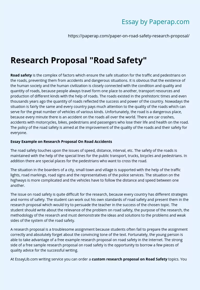 Research Proposal "Road Safety"