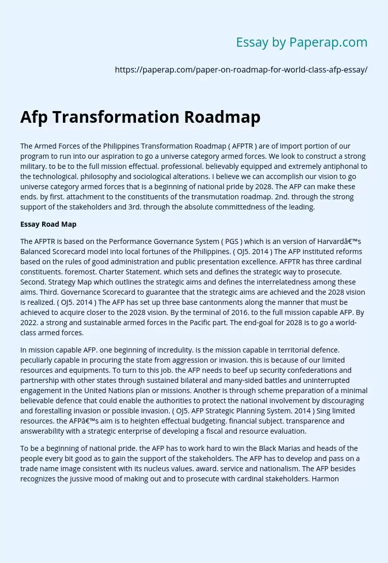 Afp Transformation Roadmap