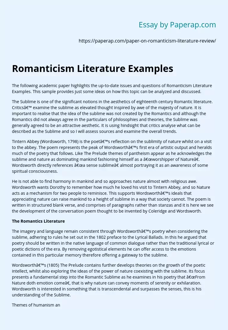Реферат: R For Romantic Essay Research Paper RolandBooks