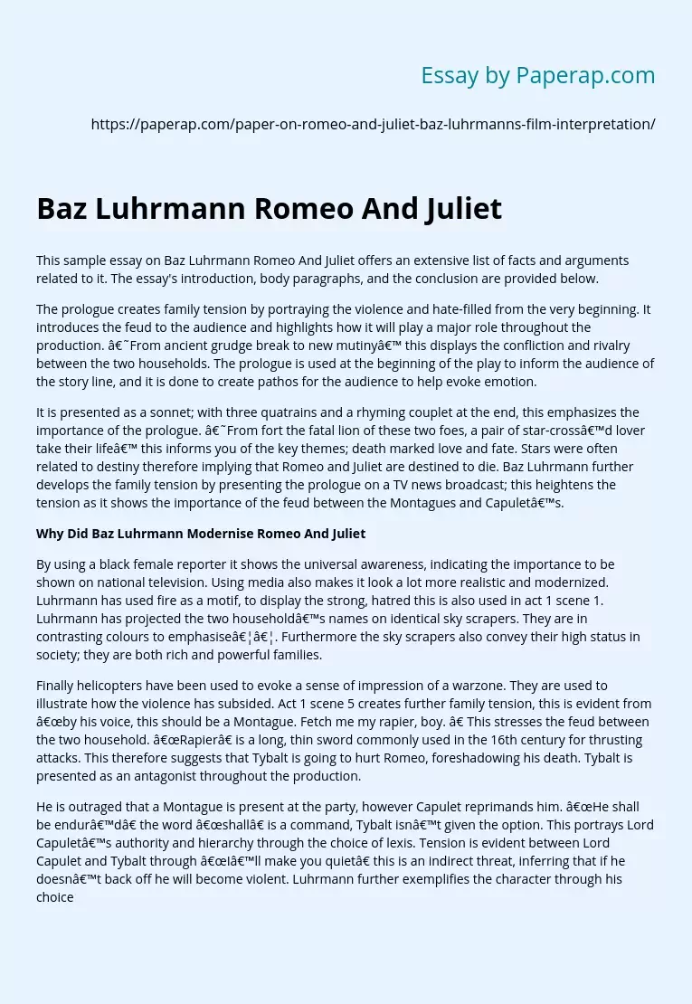 Baz Luhrmann Romeo And Juliet