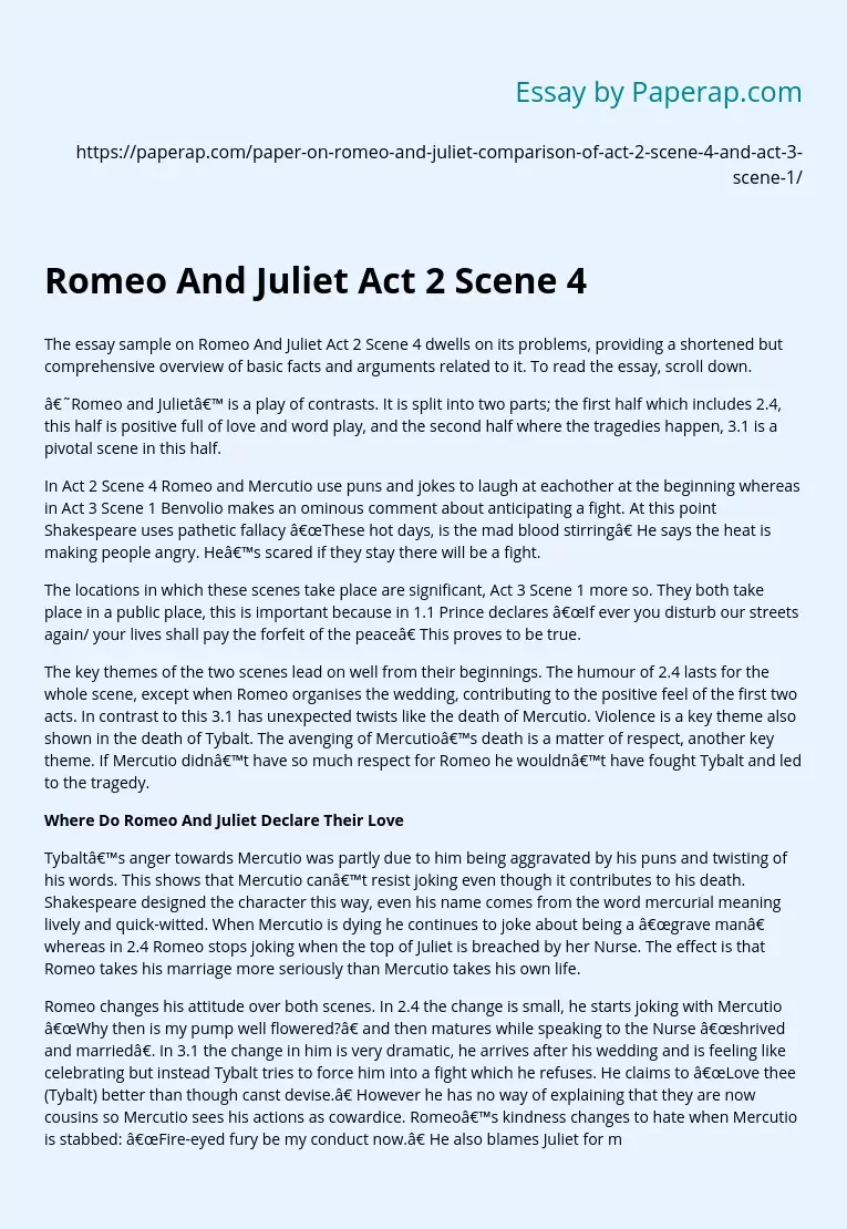 Romeo And Juliet Act 2 Scene 4