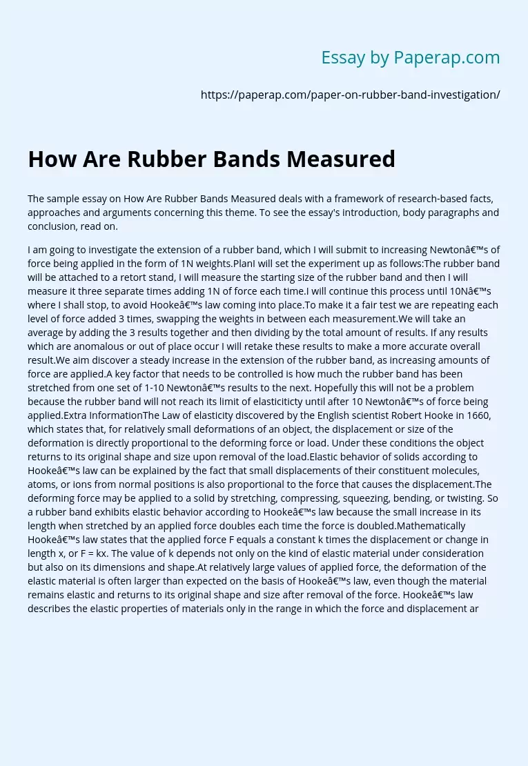 How Are Rubber Bands Measured