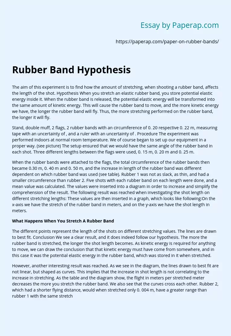 Rubber Band Hypothesis