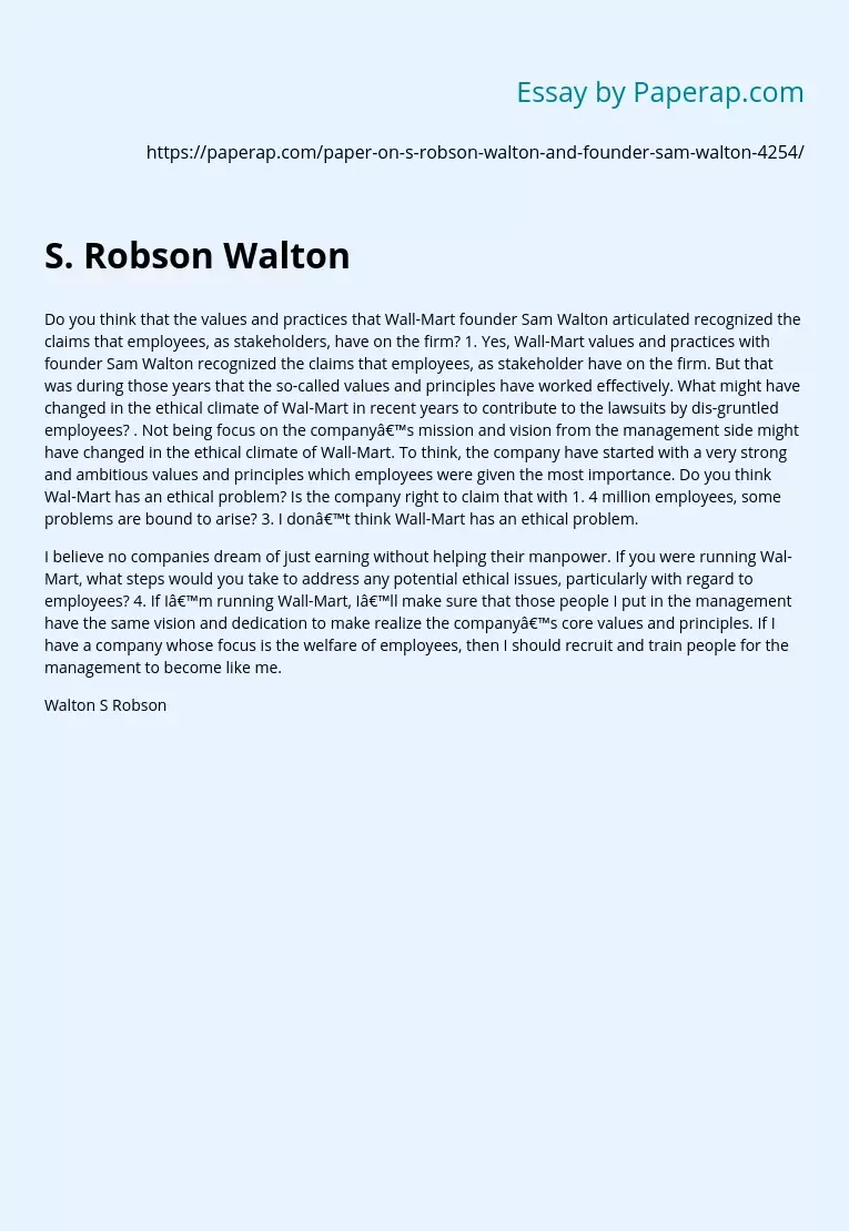 S. Robson Walton