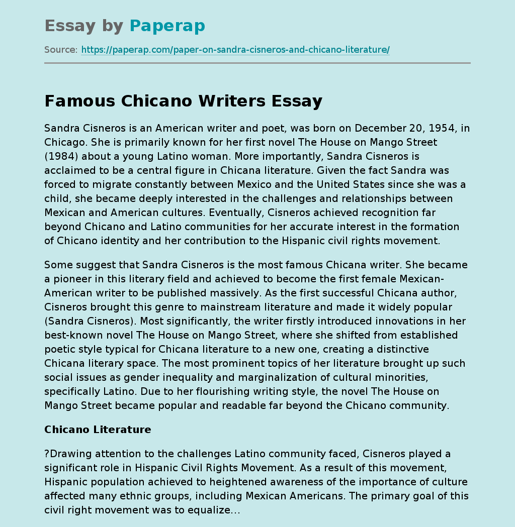 Famous Chicano Writers