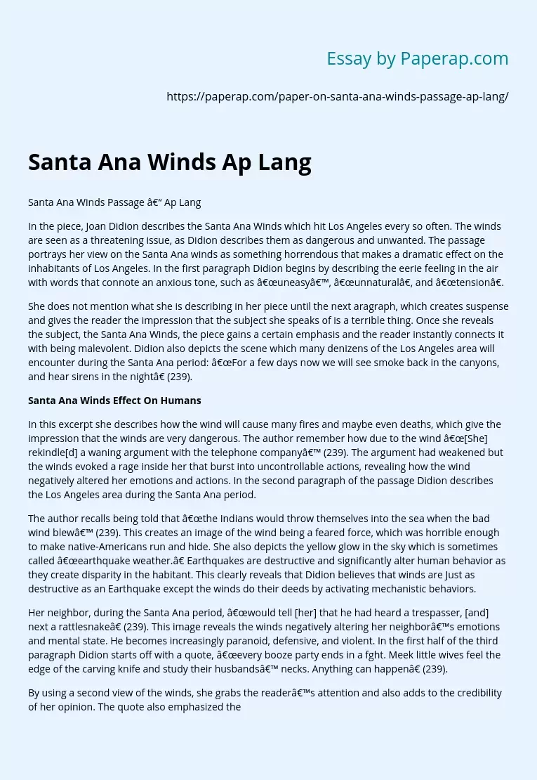Santa Ana Winds Ap Lang