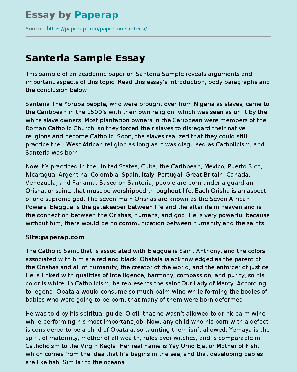 Santeria Sample
