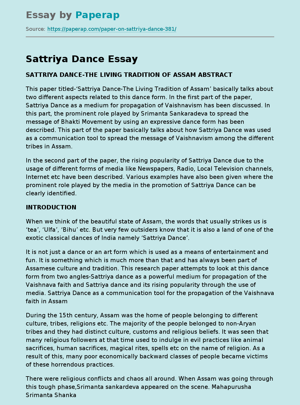 Sattriya Dance