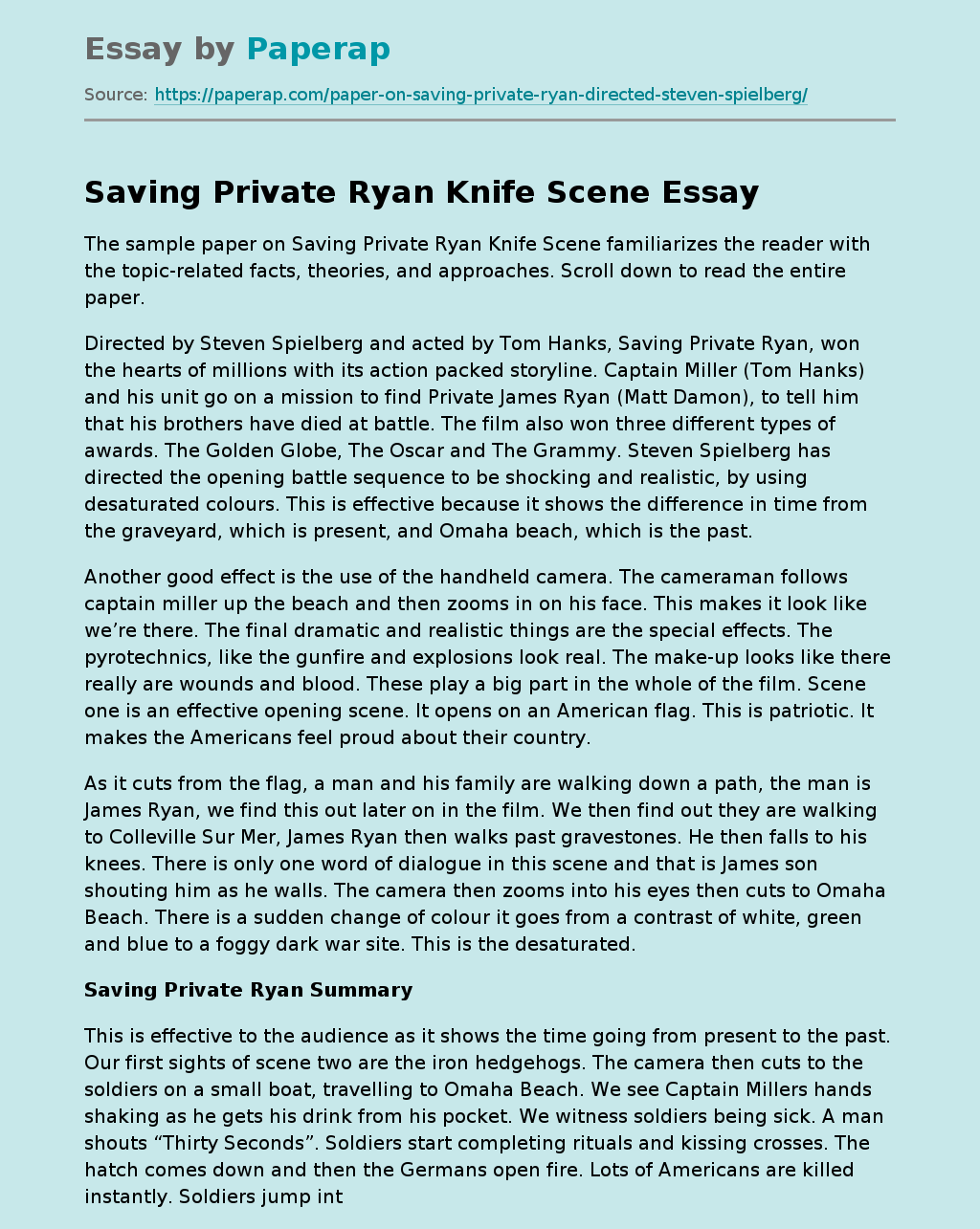 Saving Private Ryan Knife Scene