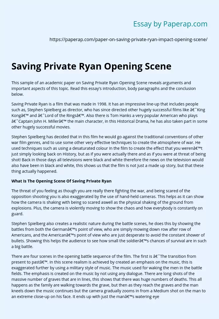 Saving Private Ryan Opening Scene