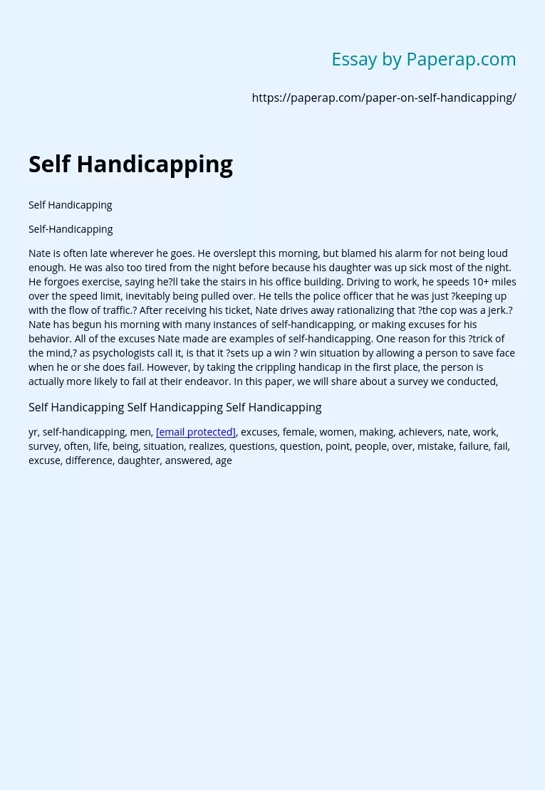 Self Handicapping