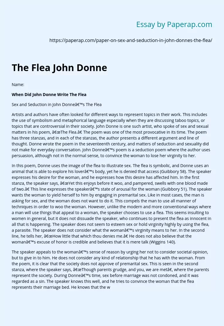 The Flea John Donne