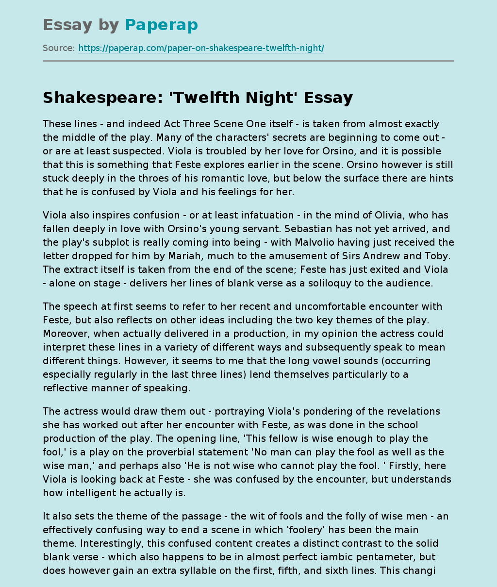 Shakespeares 'Twelfth Night'