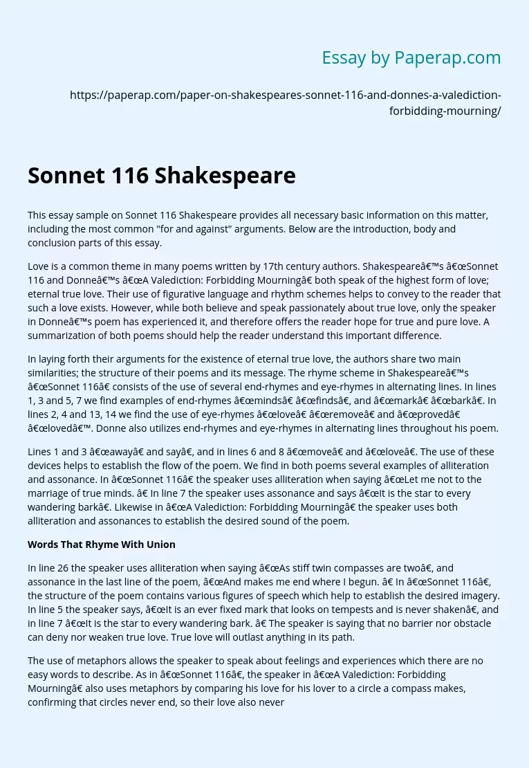 Sonnet 116 Shakespeare