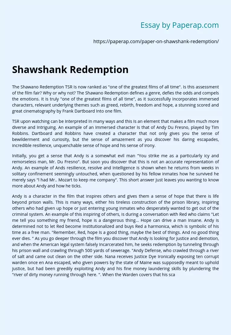 American Drama Film the Shawshank Redemption