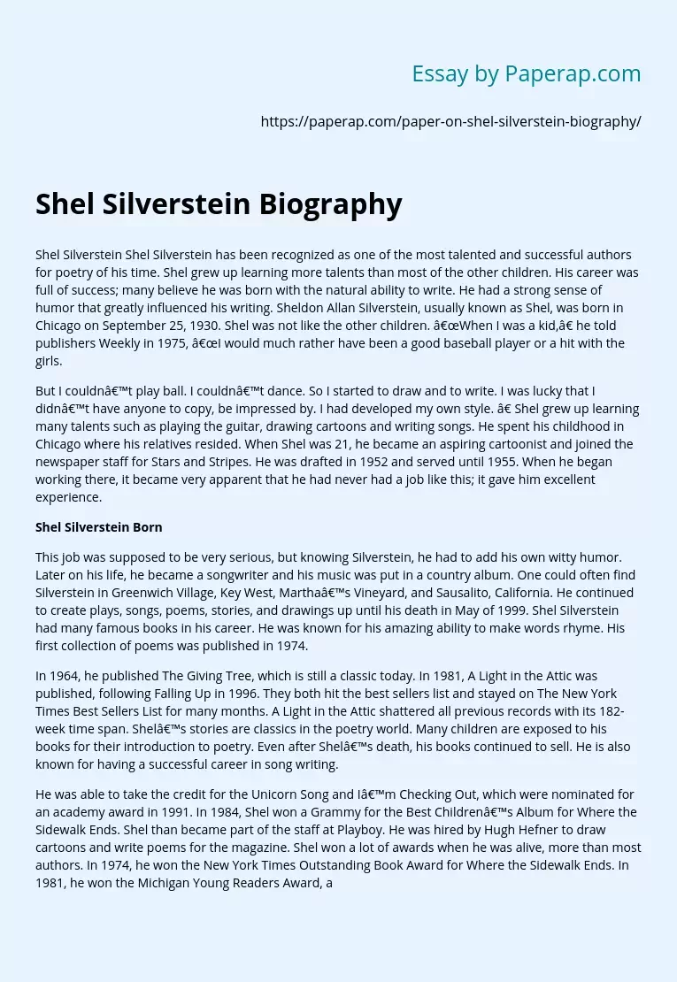 Shel Silverstein Biography