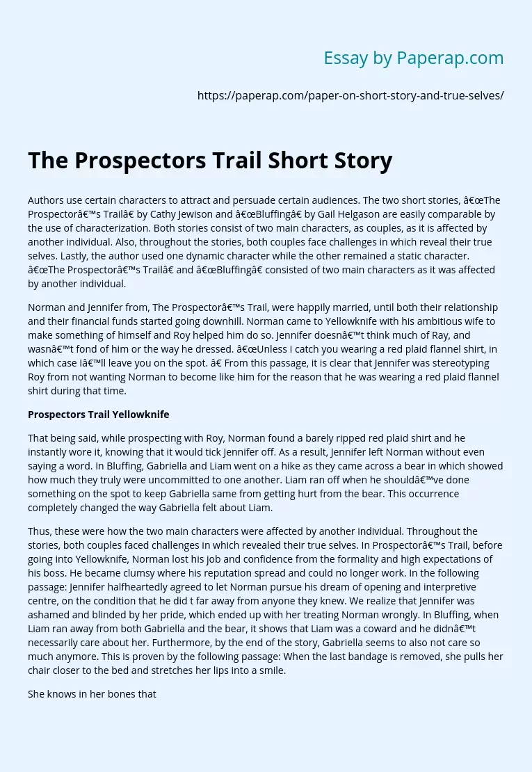 The Prospectors Trail Short Story