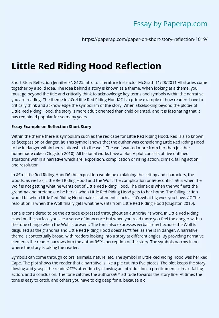 Little Red Riding Hood Reflection