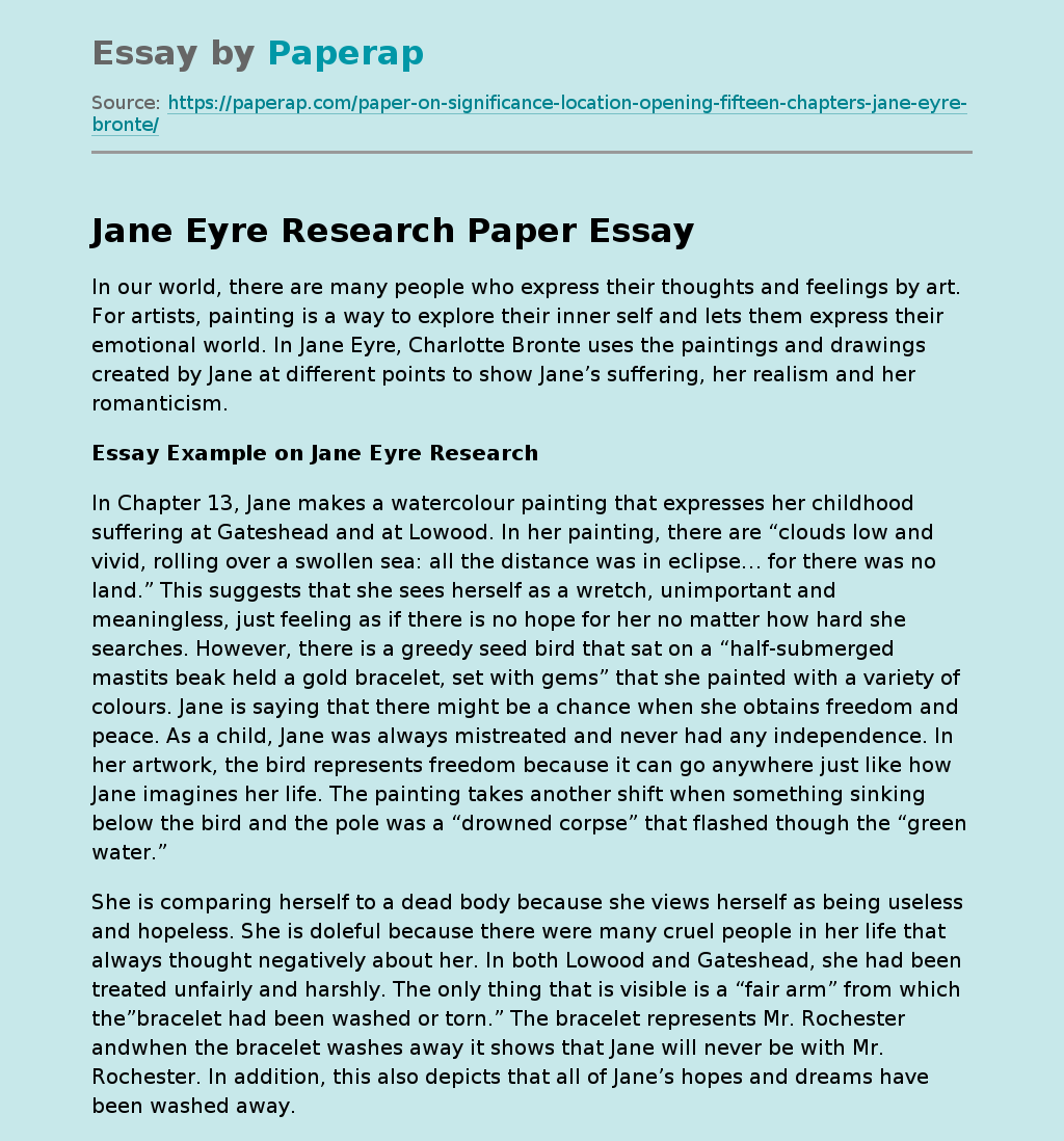 Essay Example on Jane Eyre Research