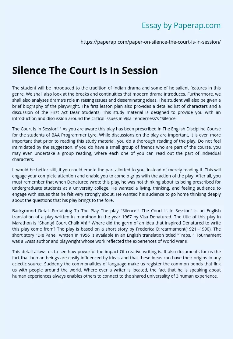 Silence The Court Is In Session