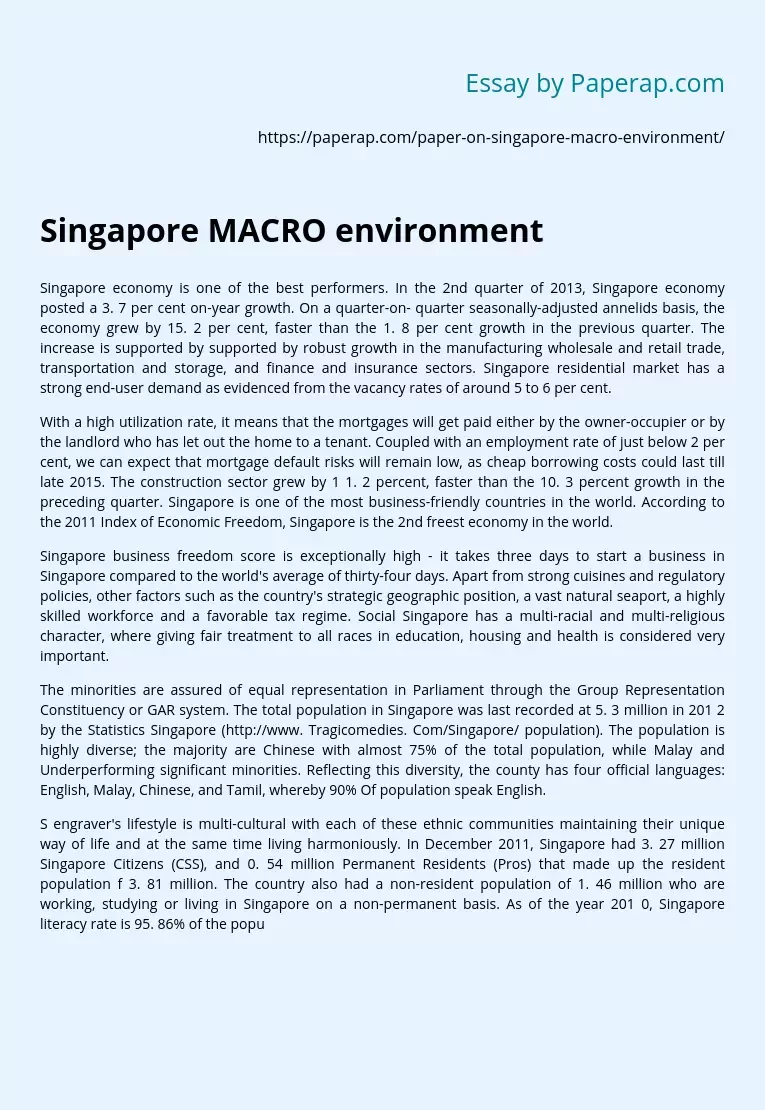 Singapore Macro Environment