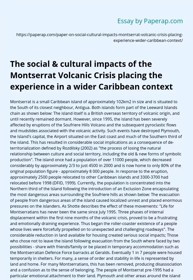 Montserrat Volcano's Impact on Caribbean Culture