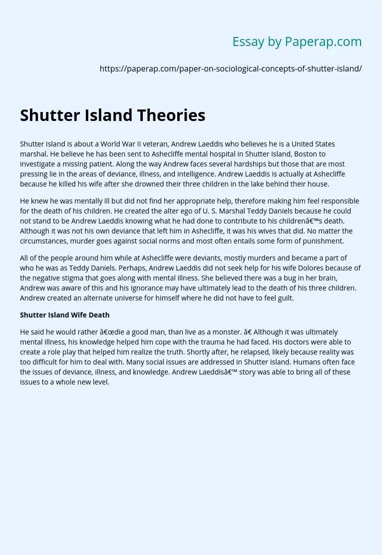 Shutter Island Theories