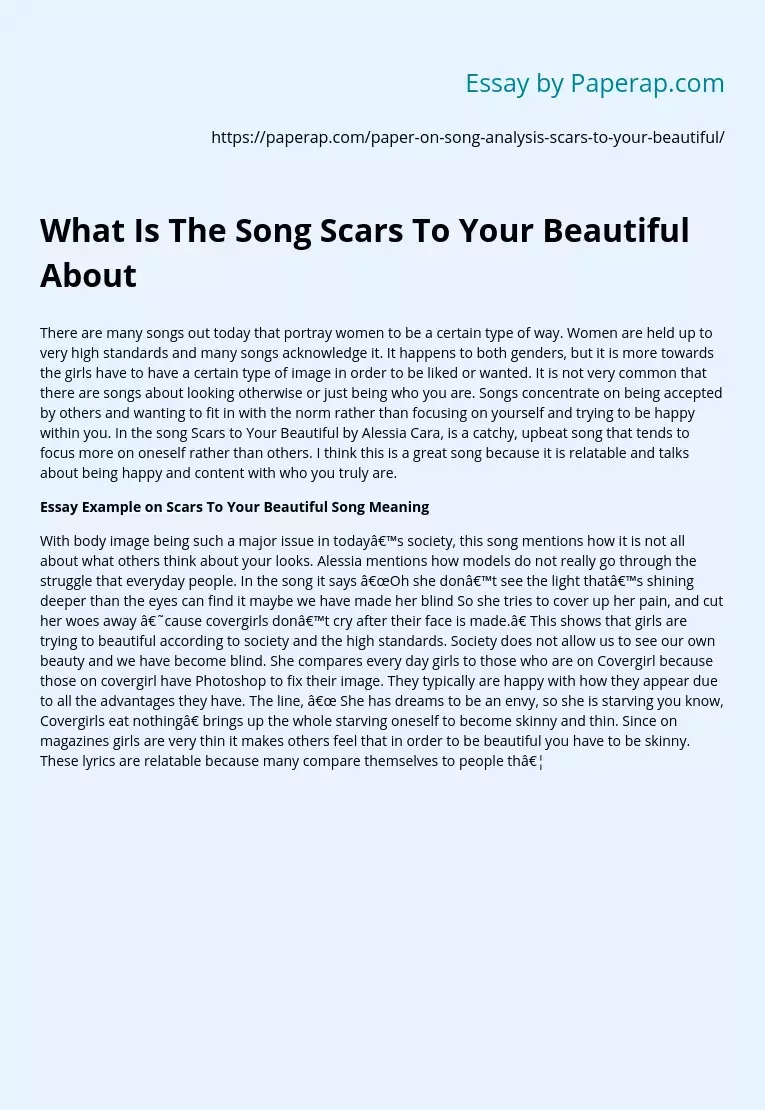 What Is The Song Scars To Your Beautiful About