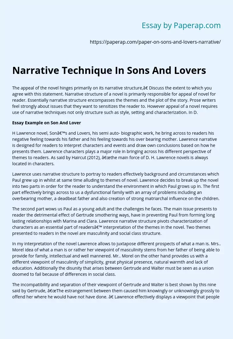 sons and lovers themes