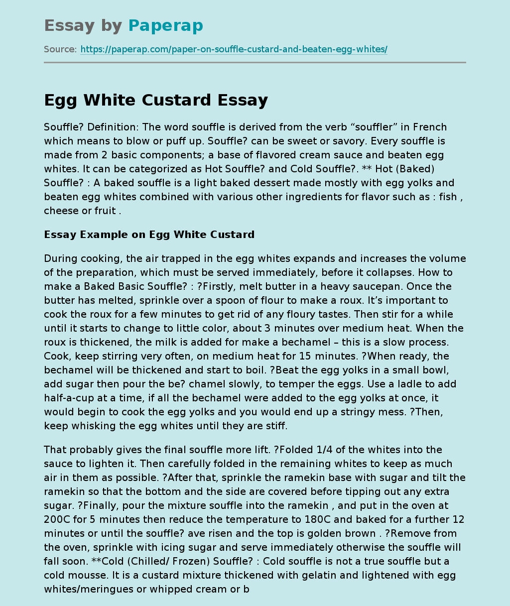 Egg White Custard