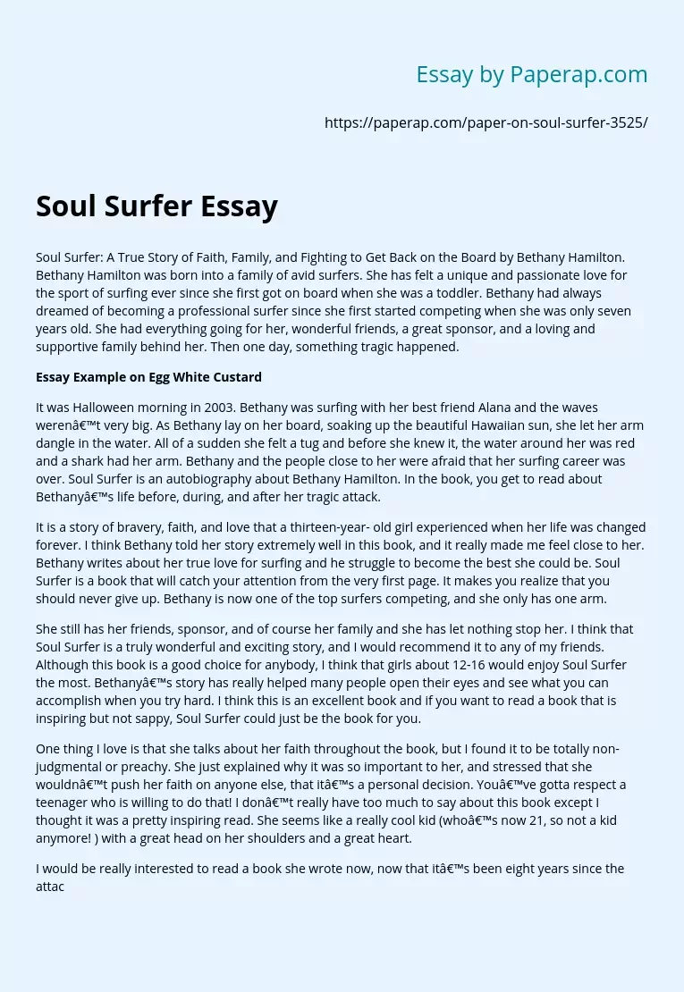 Soul Surfer Essay