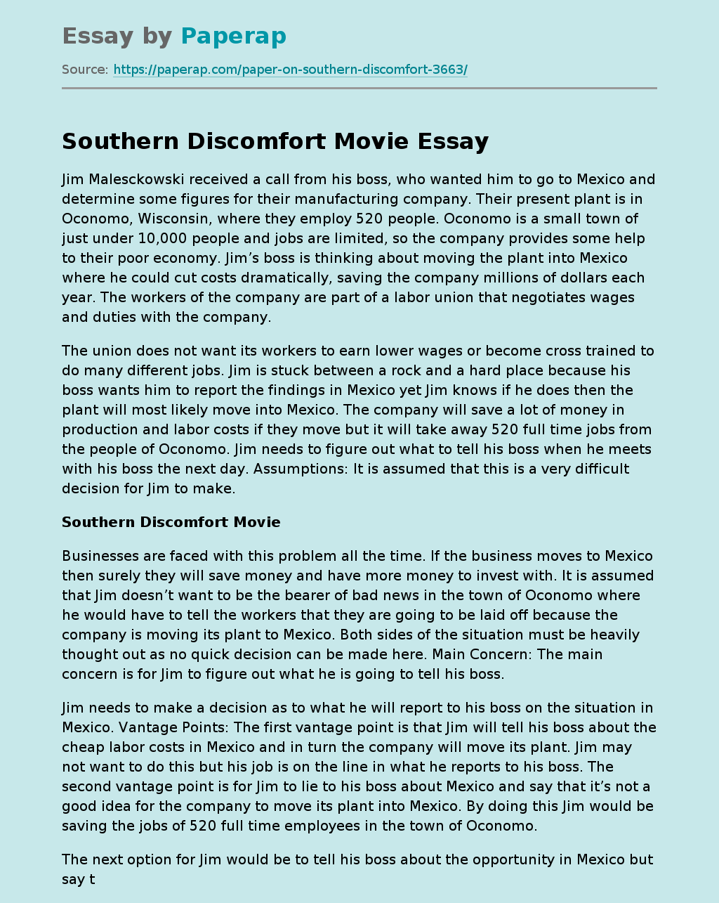"Southern Discomfort" Movie